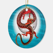 Rode Maan Draak Hemelse Fantasie Kunst Keramisch Ornament (Links)