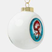 Rode Maan Draak Hemelse Fantasie Kunst Keramische Bal Ornament (Links)