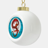 Rode Maan Draak Hemelse Fantasie Kunst Keramische Bal Ornament (Rechts)