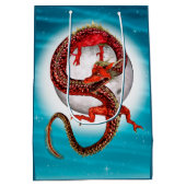 Rode Maan Draak Hemelse Fantasie Kunst Medium Cadeauzakje (Achterkant)