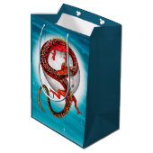 Rode Maan Draak Hemelse Fantasie Kunst Medium Cadeauzakje (Achterkant Gekanteld)