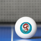Rode Maan Draak Hemelse Fantasie Kunst Pingpongbal (Net)