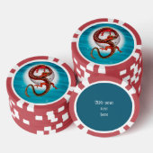 Rode Maan Draak Hemelse Fantasie Kunst Poker Chips (Opstapeling)