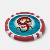 Rode Maan Draak Hemelse Fantasie Kunst Poker Chips (Enkel)