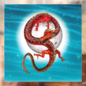 Rode Maan Draak Hemelse Fantasie Kunst Raamsticker (Vel 2)