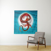 Rode Maan Draak Hemelse Fantasie Kunst Wandkleed (In situ)