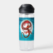 Rode Maan Draak Hemelse Fantasie Kunst Waterfles (Achterkant)