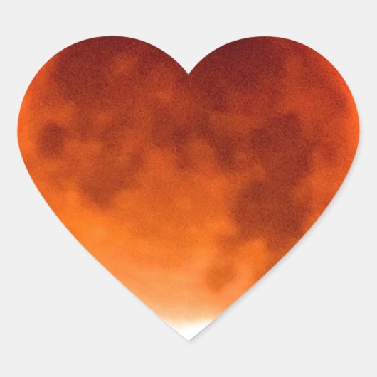 Rode Maan Opkomend Hart Sticker (Voorkant)