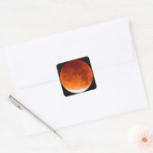 Rode Maan Rijzend Vierkante Sticker (Envelop)