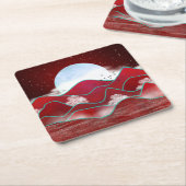 Rode Maanopkomst Kartonnen Onderzetters (Schuin)