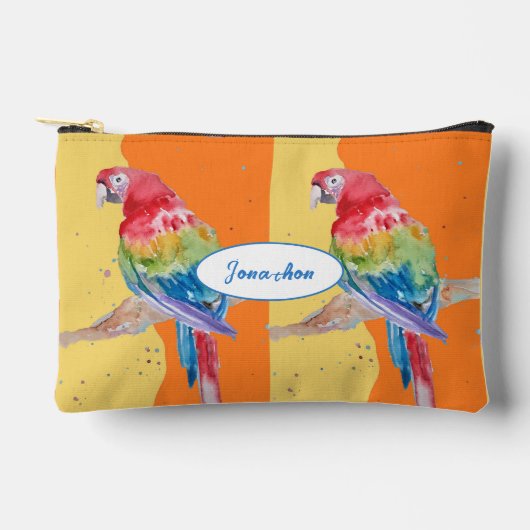 Rode Macaw Papegaai Waterverf Papegaaien Jongensna Etui (Voorkant)