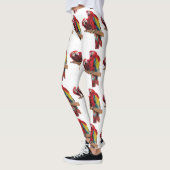 Rode Macaw Parrot Waterverf Leggings (Links)