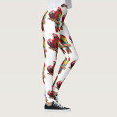 Rode Macaw Parrot Waterverf Leggings (Rechts)