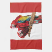 Rode Macaw Parrots Parrot Bird Waterverf Kitchen Theedoek (Verticaal)