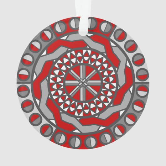 Rode machines Acrylsierbloem Ornament (achterkant)