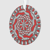 Rode machines Acrylsierbloem Ornament (voorkant)