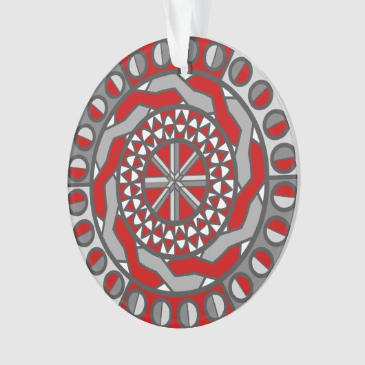 Rode machines Acrylsierbloem Ornament (voorkant)