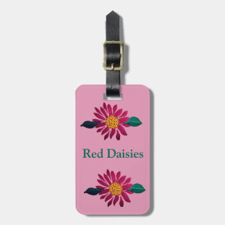 Rode Madeliefjes Bagagelabel