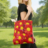 Rode Madeliefjes Boodschappentas Tote Bag