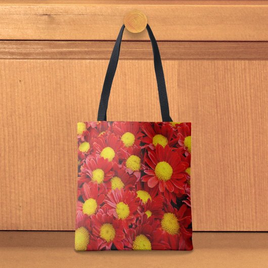 Rode Madeliefjes Boodschappentas Tote Bag