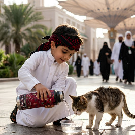 Rode Madinah-moskee vintage tapijtprint Waterfles