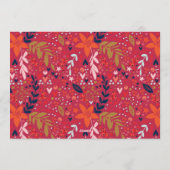 Rode Magenta Bloemige Kerst Mooie Feestdagenkaart (Achterkant)