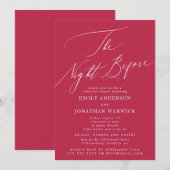 Rode Magenta zomer repetitie diner bruiloft Kaart (Voorkant / Achterkant)