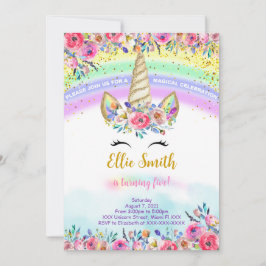 Rode Magische Eenhoorn Uitnodiging