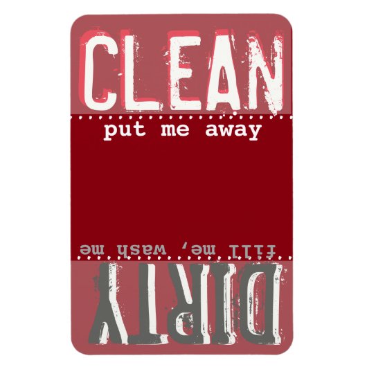 Rode Magneet voor Vaatwasser - Schone/Vuile Magnee (Verticaal)