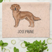 Rode Mahonie Golden Retriever Hond met aangepaste  Theedoek (Gevouwen)