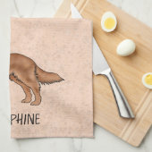 Rode Mahonie Golden Retriever Hond met aangepaste  Theedoek (Quarter Fold)