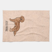 Rode Mahonie Golden Retriever Hond met aangepaste  Theedoek (Horizontaal)