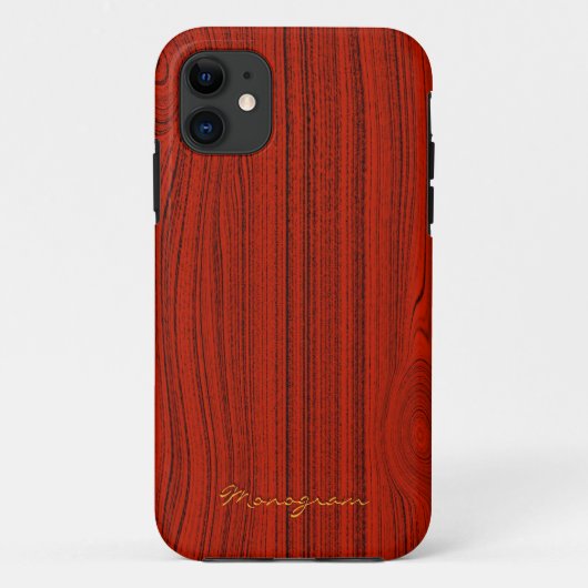 Rode Mahonie Houten Graan Patroon Kijk Case-Mate iPhone Case (Achterkant)