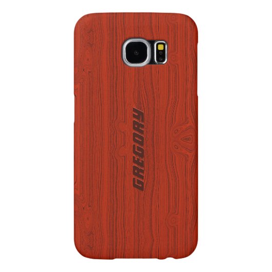 Rode Mahonie Houten Graan Patroon Kijk Case-Mate Samsung Galaxy Hoesje (Achterkant)
