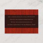 Rode Mahonie Houten Graan Patroon Kijk Visitekaartje (Achterkant)