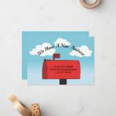 Rode Mailbox Wijziging van adres 4x6 Flat Note Kaa Notitiekaartje (Voorkant / Achterkant in situ)