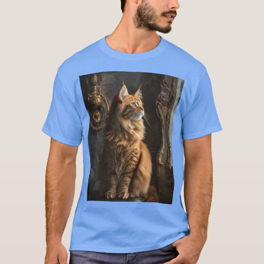 Rode Maine Coon dromerig T-shirt (Voorkant)