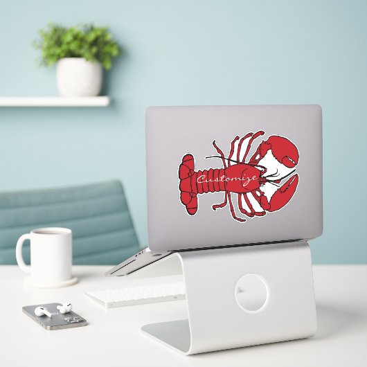 Rode Maine-kreeft Thunder_Cove Sticker (Laptop op bureau)