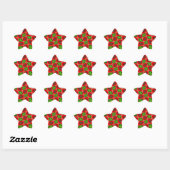 Rode maïs papaver patroon ster sticker (Vel)