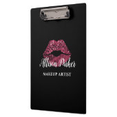 Rode MAKE-UP ARTIEST Logo Kiss Naam Klembord (Links)