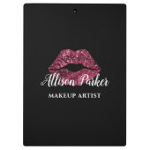 Rode MAKE-UP ARTIEST Logo Kiss Naam Klembord (Achterkant)