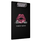 Rode MAKE-UP ARTIEST Logo Kiss Naam Klembord (Rechts)