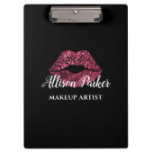 Rode MAKE-UP ARTIEST Logo Kiss Naam Klembord (Voorkant)