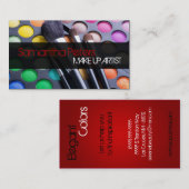 Rode make-up Artist Palette Brush Visitekaartje (Voorkant / Achterkant)