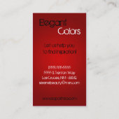 Rode make-up Artist Palette Brush Visitekaartje (Achterkant)