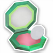 Rode Make-up in Groen Compact Sticker (Voorkant)