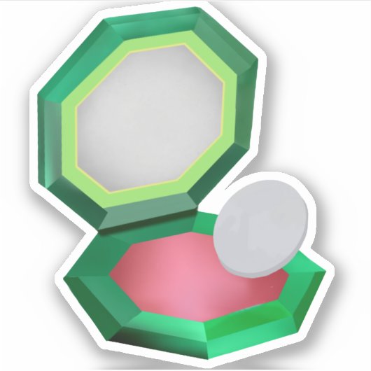 Rode Make-up in Groen Compact Sticker (Voorkant)