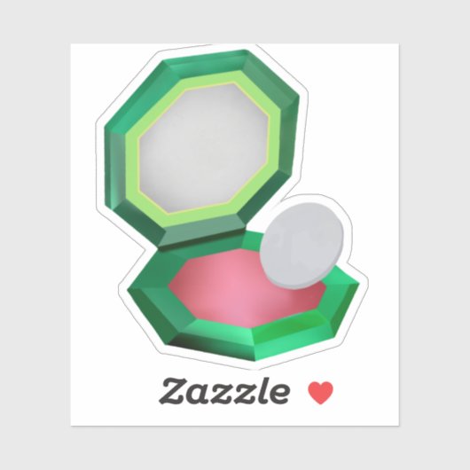 Rode make-up in groene compact sticker (Vel)