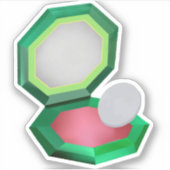 Rode make-up in groene compact sticker (Voorkant)