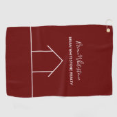 Rode makelaarsonderneming gepersonaliseerde makela golfhanddoek (Horizontaal)